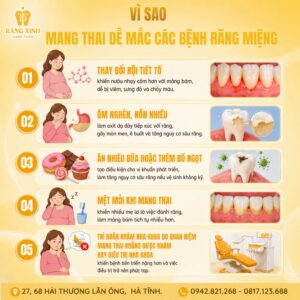 VÌ SAO MANG THAI DỄ MẮC CÁC BỆNH RĂNG MIỆNG?